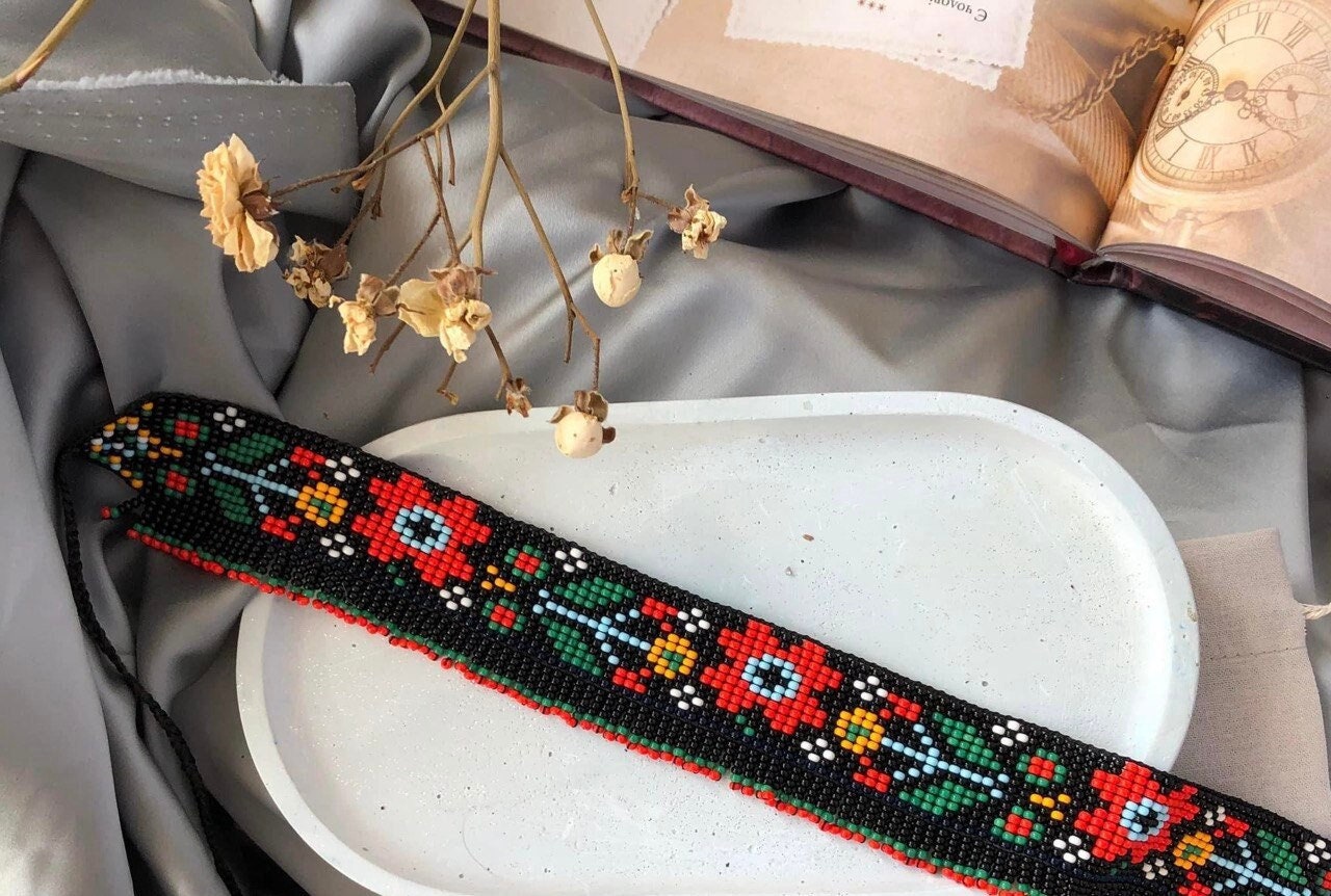 Fringe Ukrainian Gerdan Choker - Handmade Folk Necklace