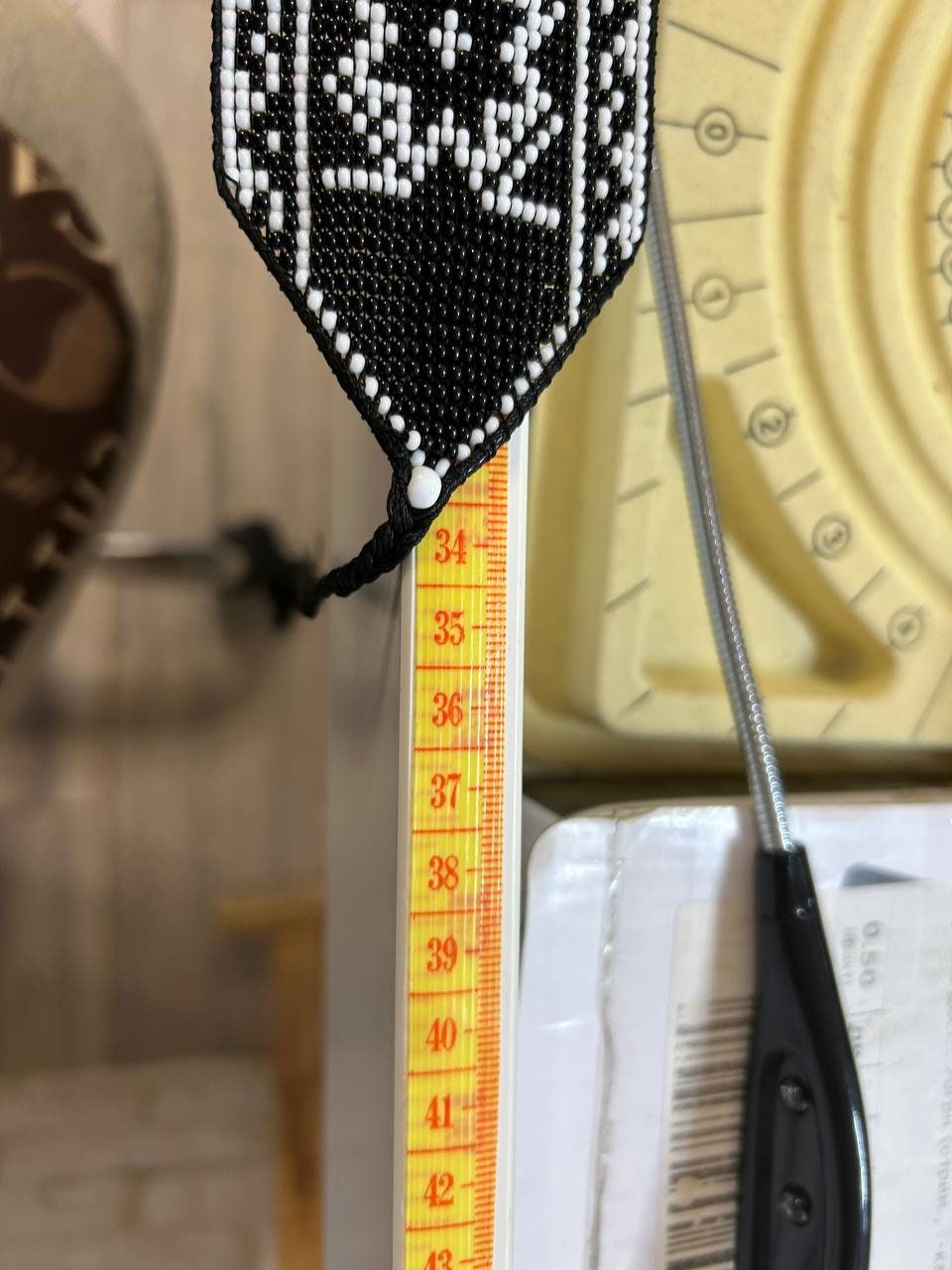 SYLYANKA Sokalska Necklace Handmade Black & White Ukrainian Beaded Jewelry