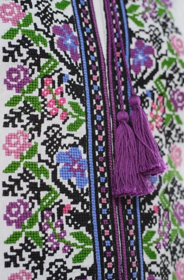 White Ukrainian Embroidered Vyshyvanka for Men - Stylish Borschivska Shirt