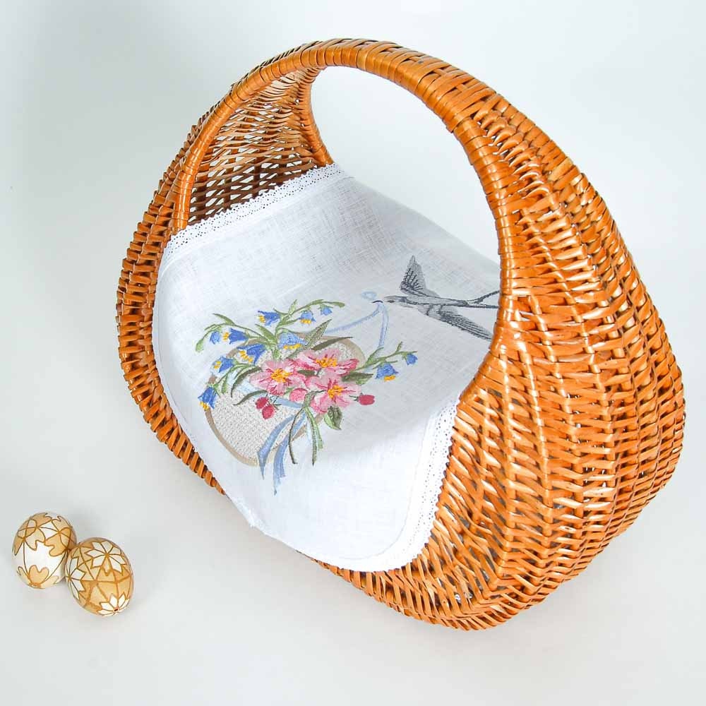 Embroidered Ukrainian Easter Napkin 37x25 cm - Swallow Design