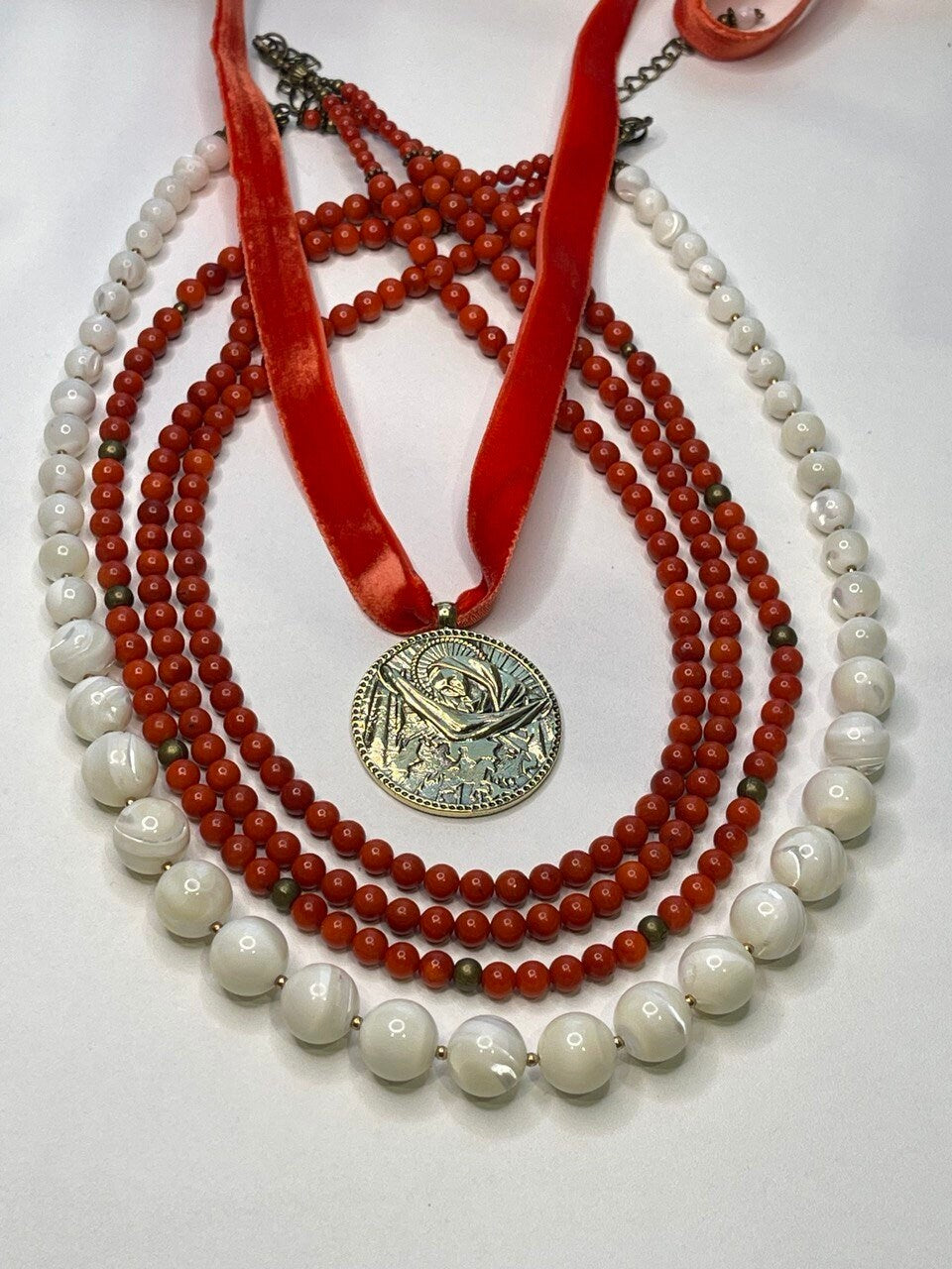 Ukrainian Dukach Pendant: Mother of God with Son - Traditional Ethnic Necklace