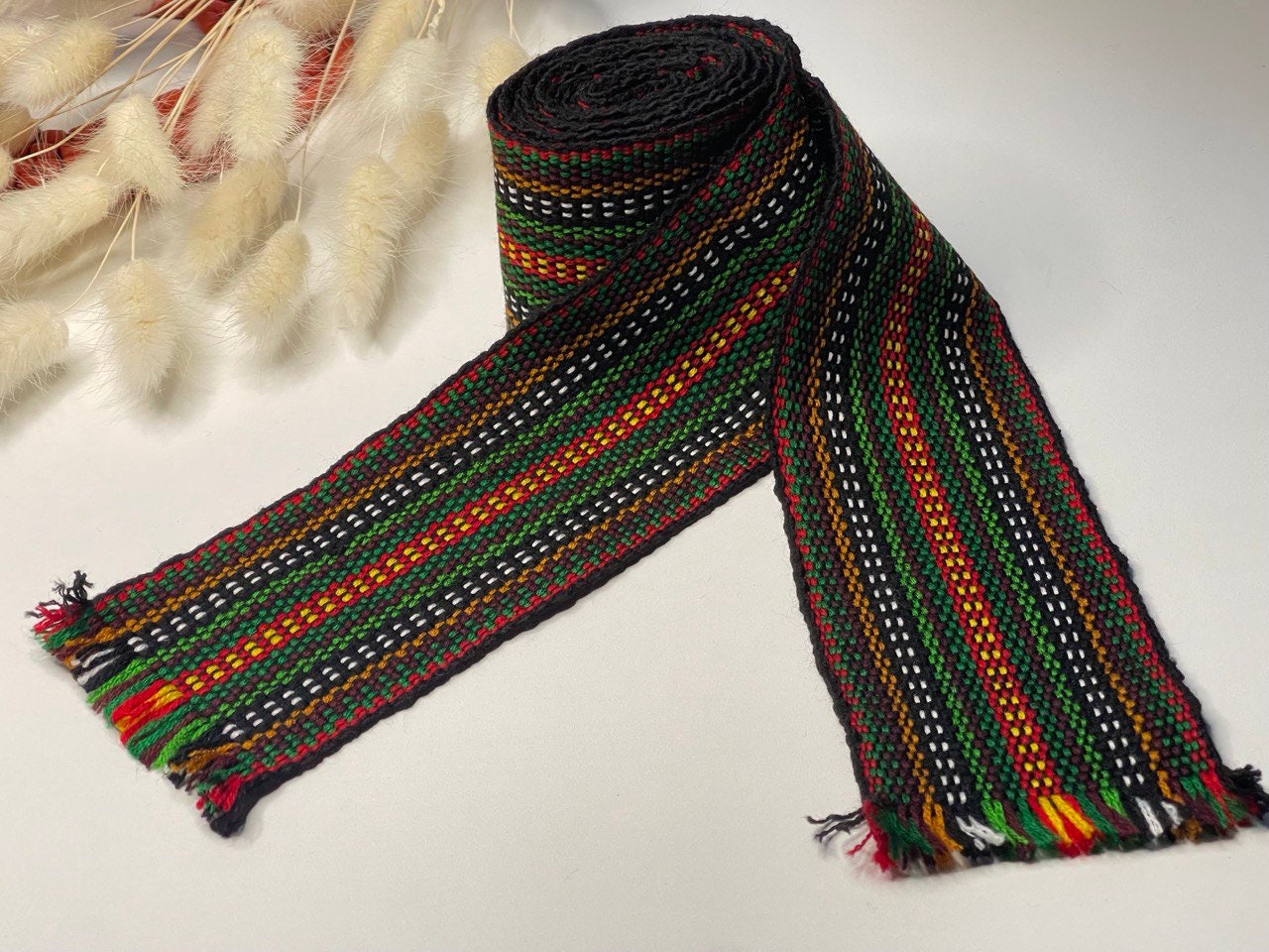 Handcrafted Ukrainian Hutsul Woven Belt | Ethnic Cossack Sash Unisex