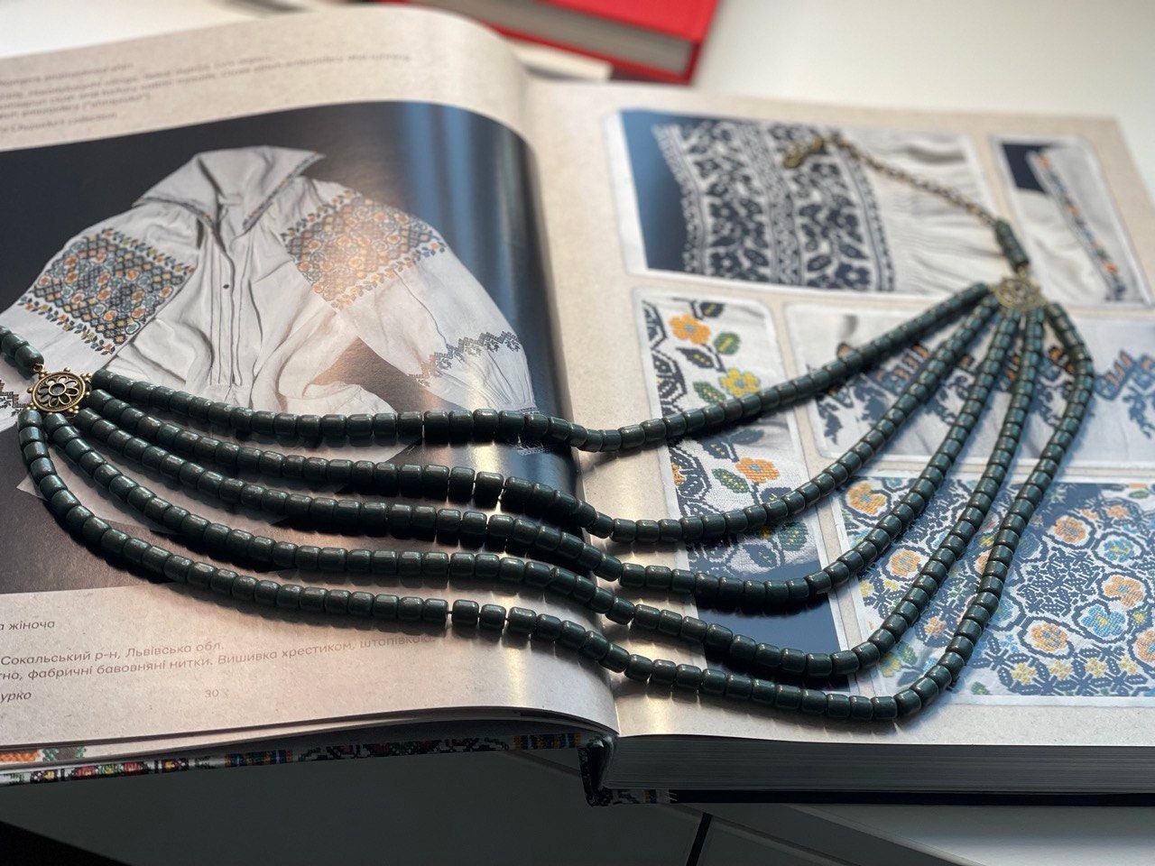 Green Ukrainian Ceramic Handmade Beaded Necklace – Scythian Accessories