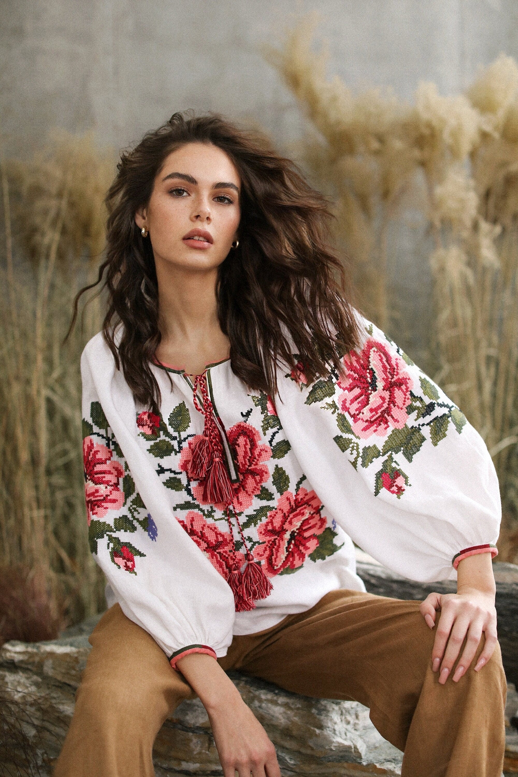 Ukrainian Vyshyvanka Blouse | Bohemian Embroidered Shirt