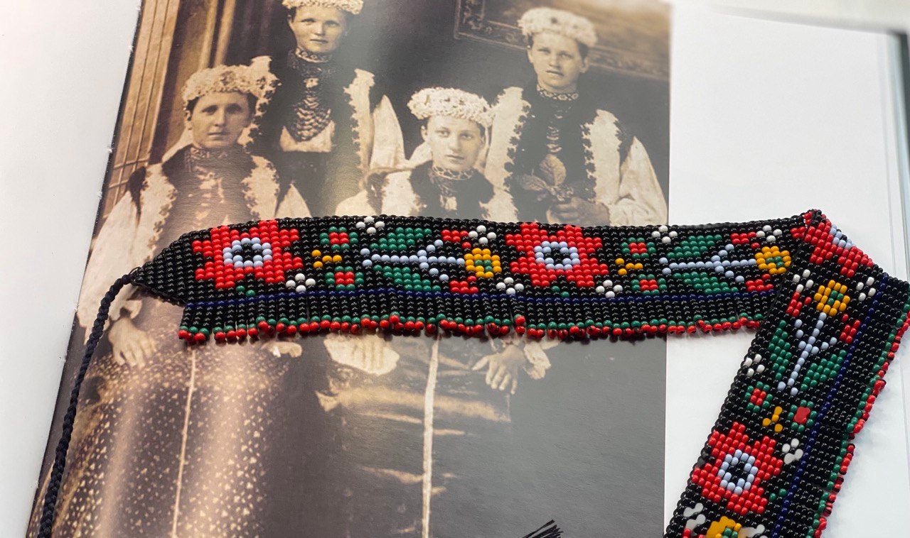 Ukrainian Sylyanka Seed Bead Necklace - Handmade Czech Vyshyvanka Collar