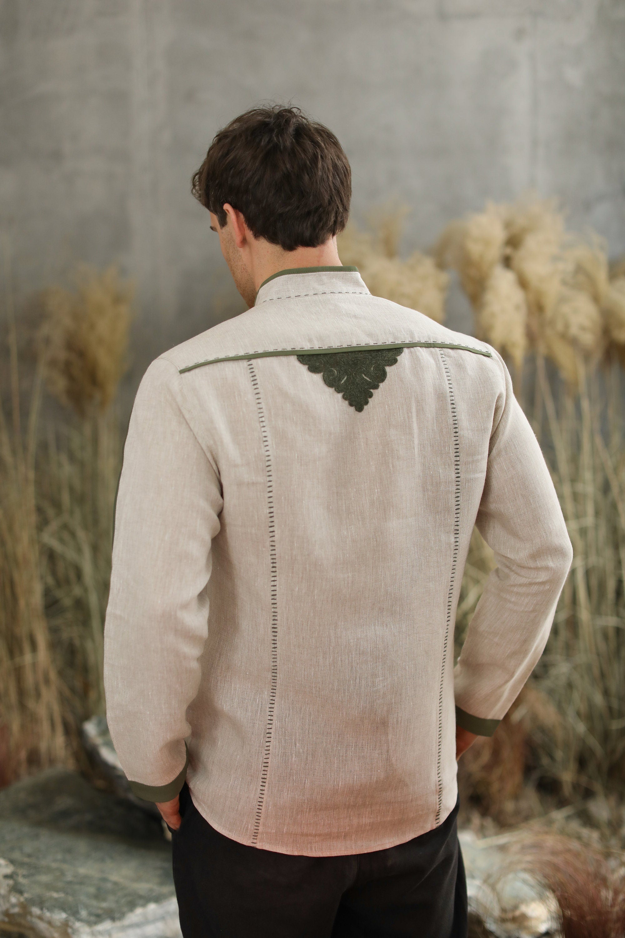 Men's Ukrainian Embroidered Shirt - Traditional White Shirt for Easter