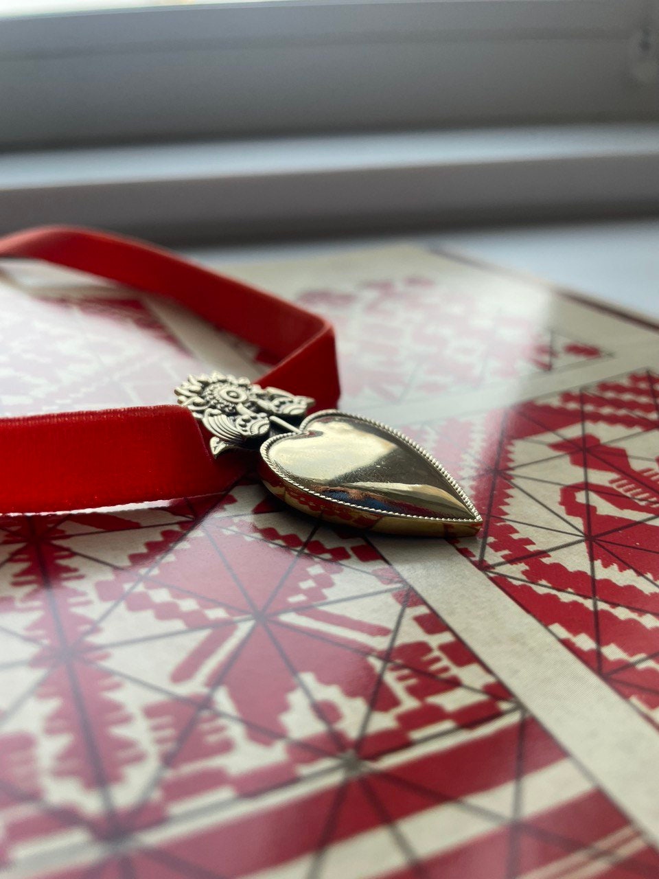 Ukrainian Heart "Dukach" Pendant - Traditional Ethnic Jewelry Necklace