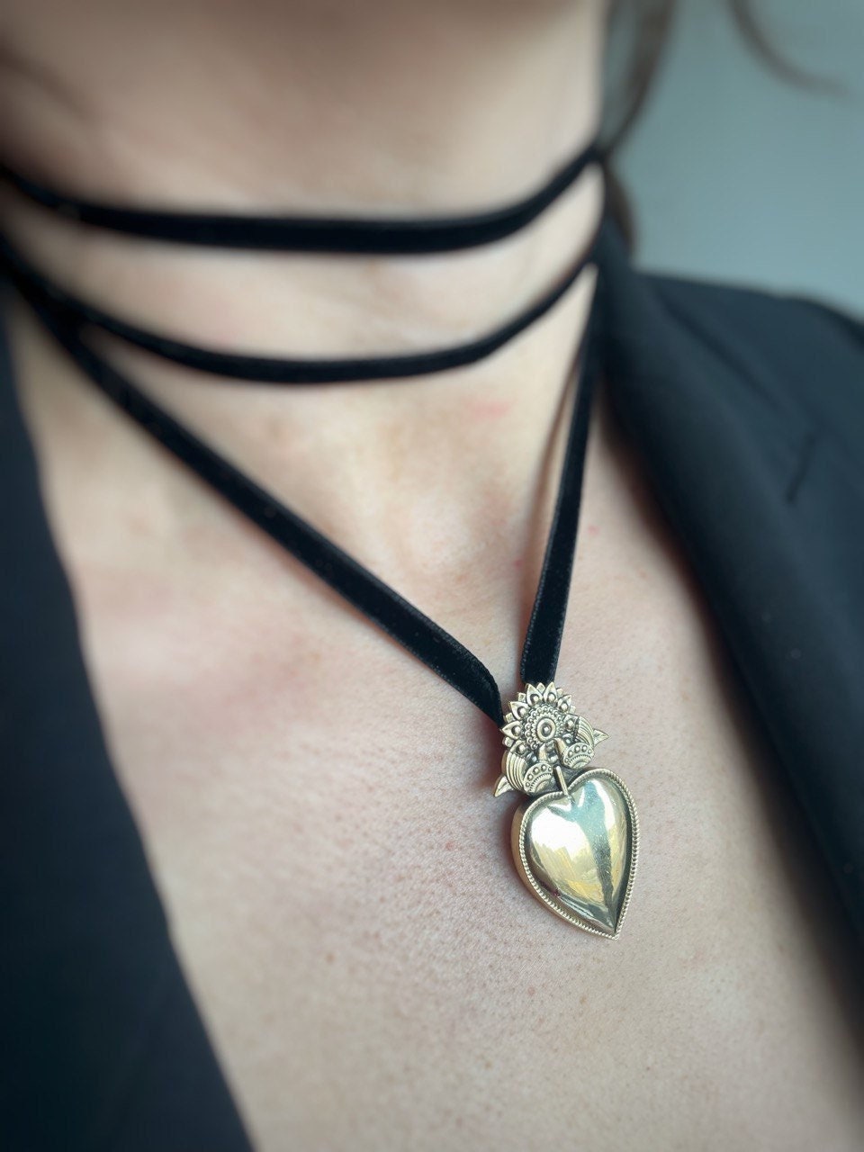 Ukrainian Heart "Dukach" Pendant - Traditional Ethnic Jewelry Necklace