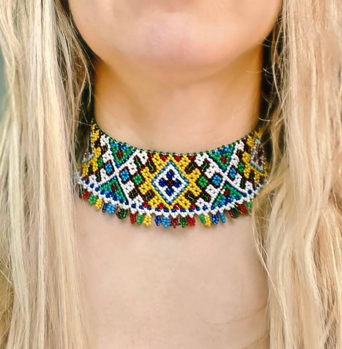 Ukrainian Sylyanka Necklace - Chernivtsi Region Seed Bead Artisanship