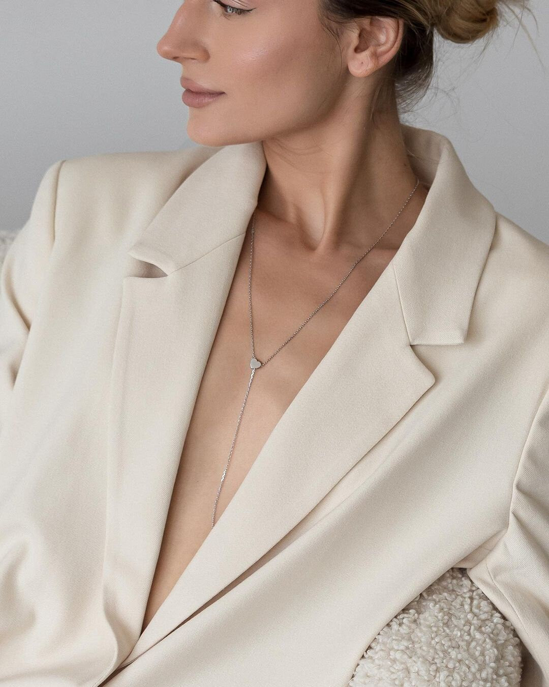 Gilded Ukrainian Heart Necklace | Elegant Minimalistic Love Jewelry