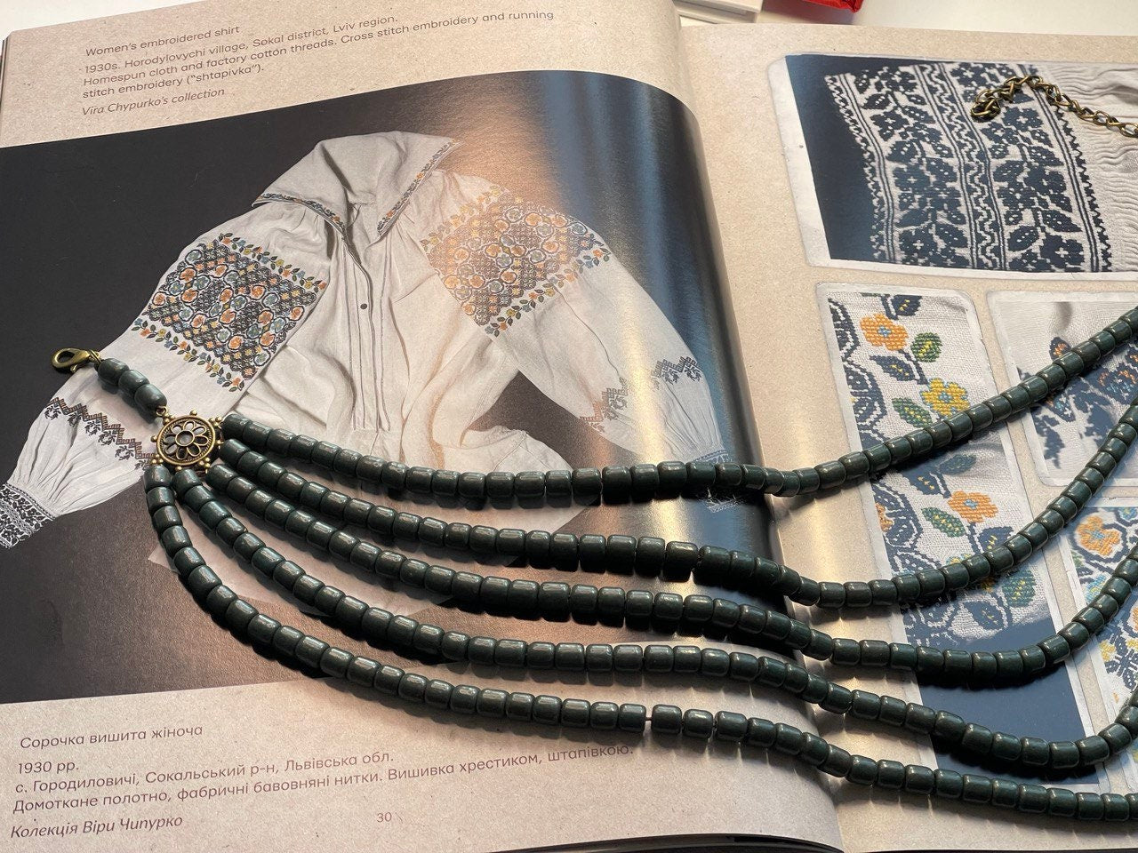 Green Ukrainian Ceramic Handmade Beaded Necklace – Scythian Accessories