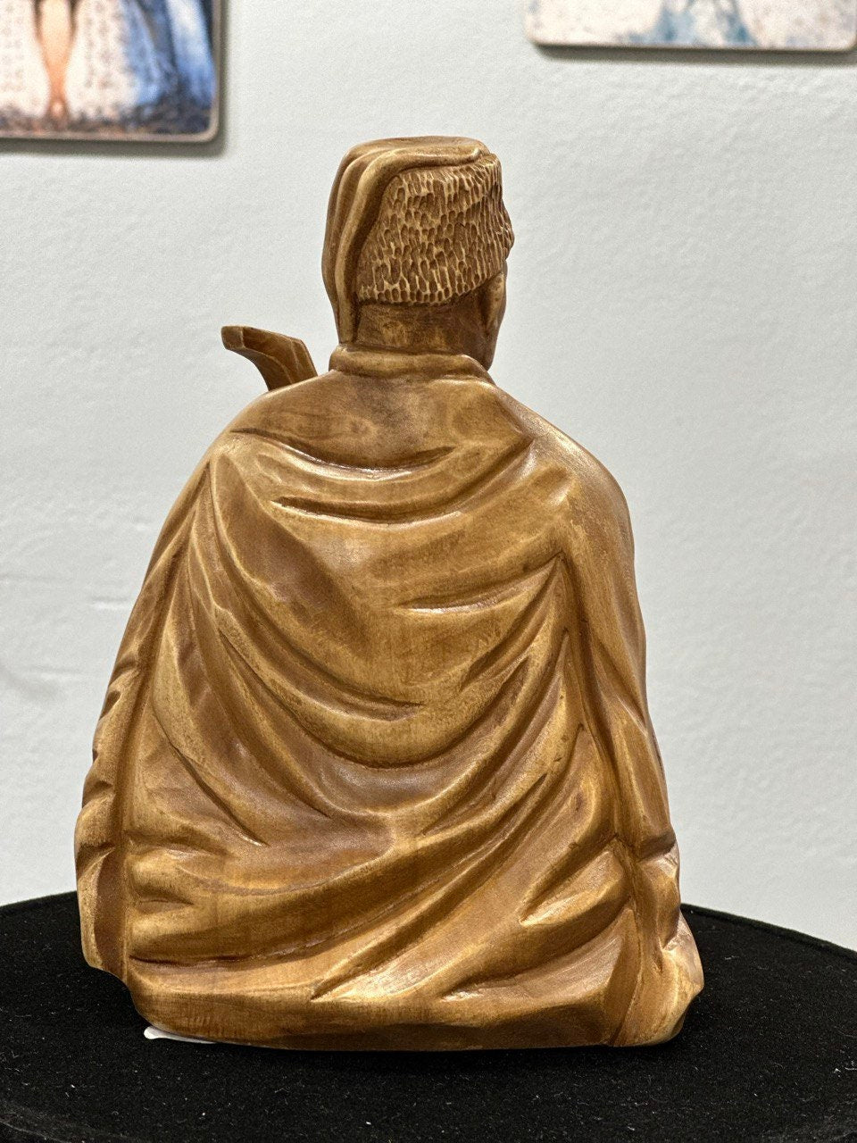 Handmade Wooden Bandurist Statue - Ukrainian Linden Wood Figurine for Couples