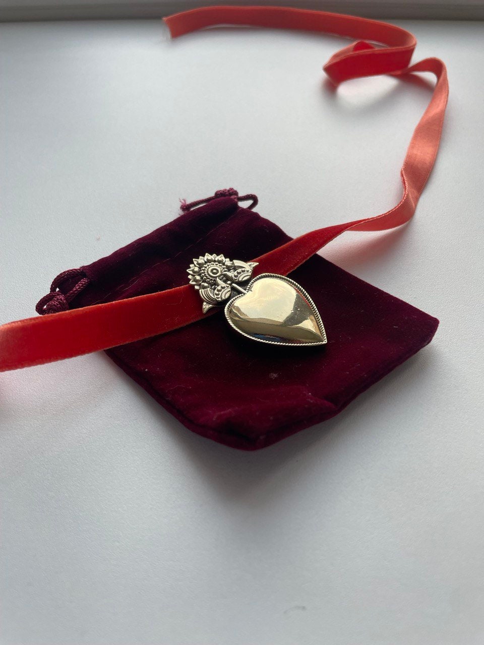 Ukrainian Heart "Dukach" Pendant - Traditional Ethnic Jewelry Necklace