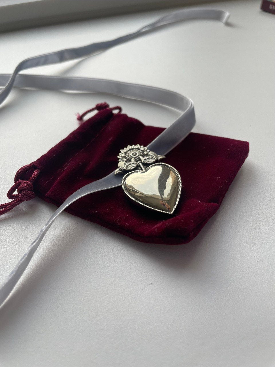 Ukrainian Heart "Dukach" Pendant - Traditional Ethnic Jewelry Necklace