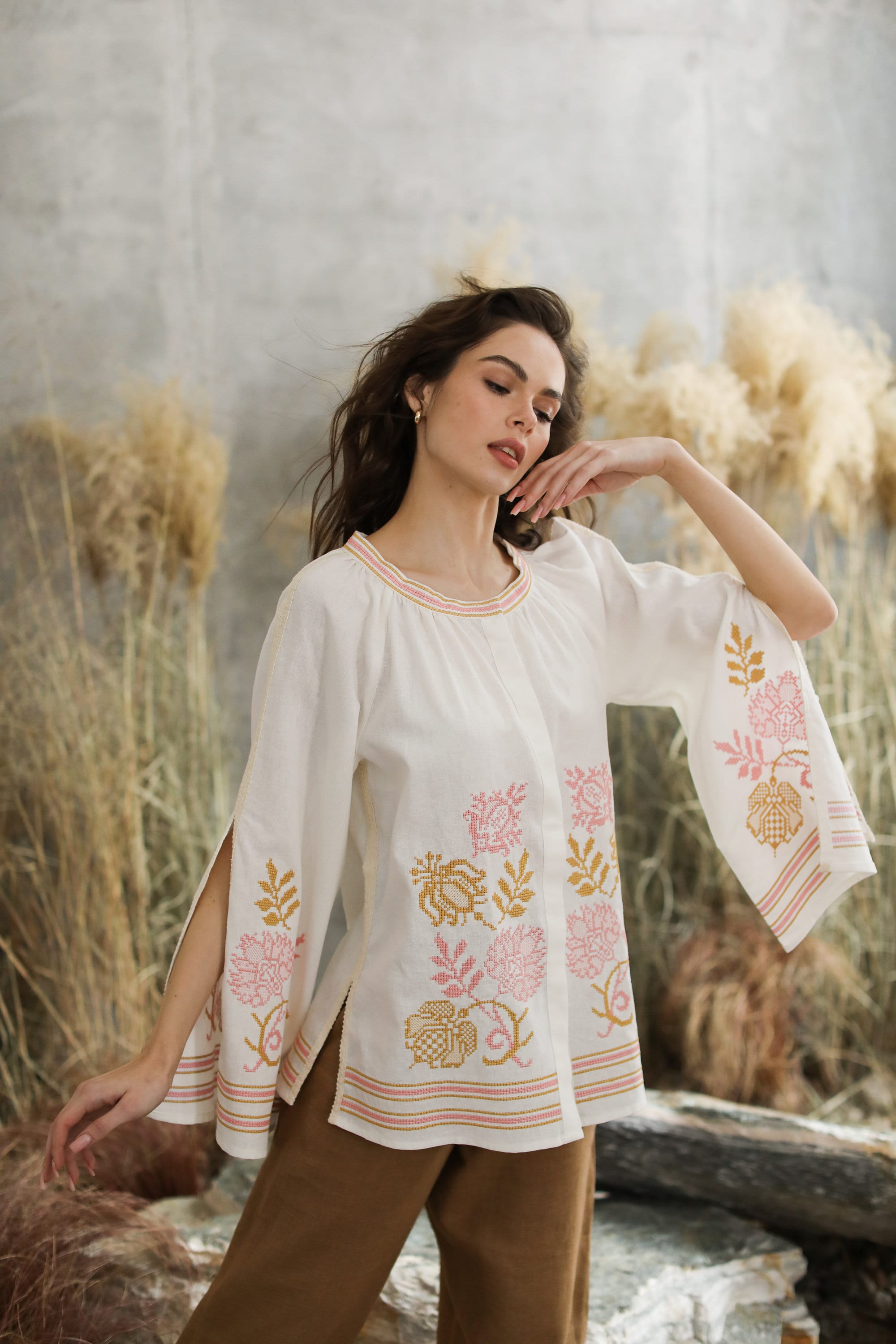 Ukrainian Vyshyvanka Blouse - Bohemian Embroidered Top