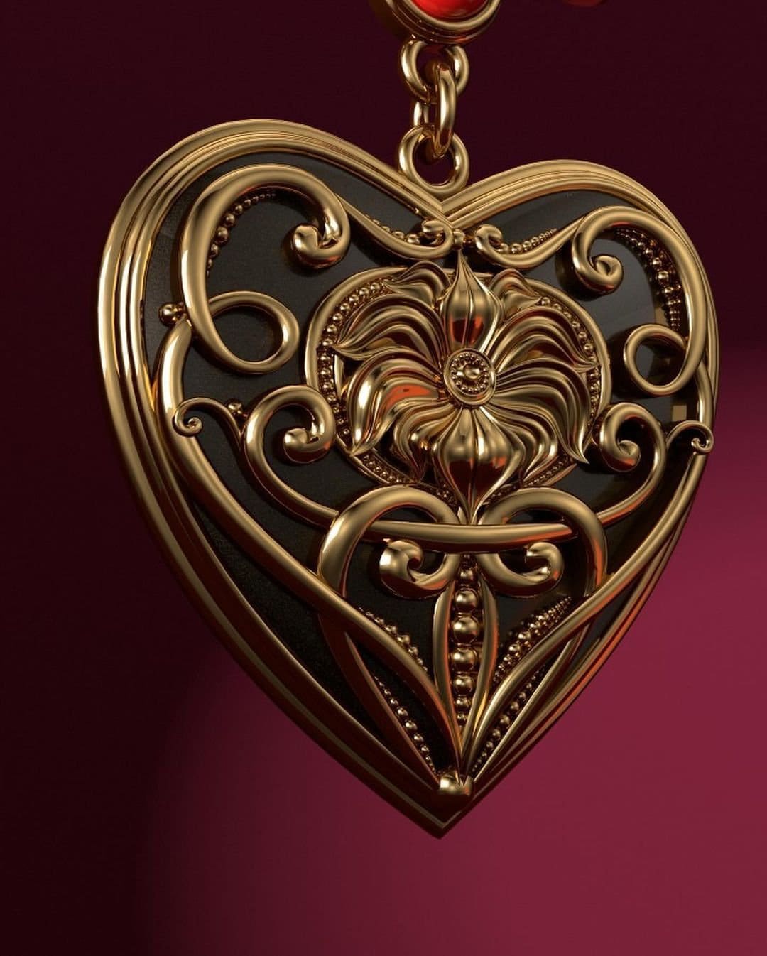 Ukrainian Dukach Pendant "Heart" - Traditional Ethnic Necklace