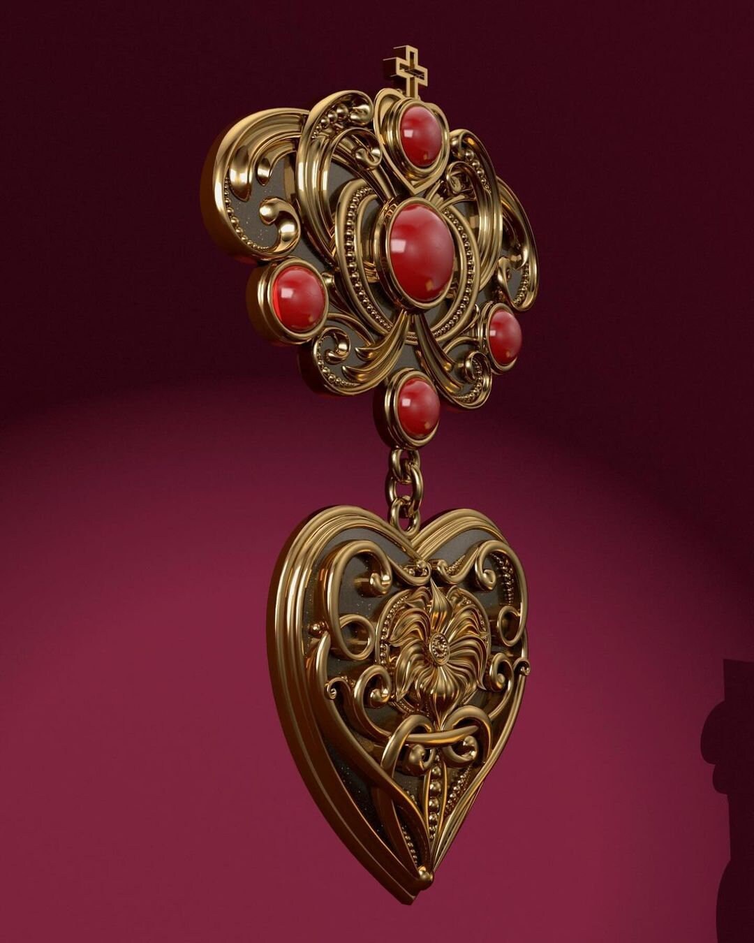 Ukrainian Dukach Pendant "Heart" - Traditional Ethnic Necklace