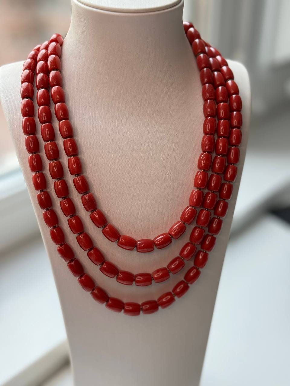 Ukrainian Traditional Coral Beaded Necklace – Ethnic Jewelry