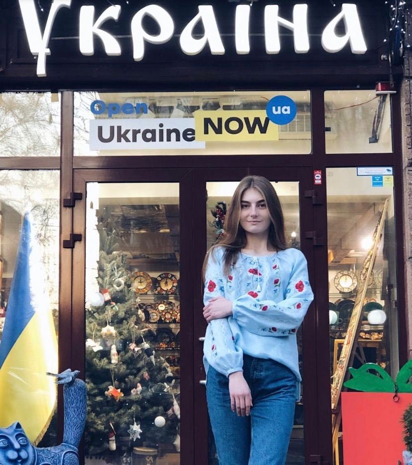 Women's Blue Ukrainian Embroidered Vyshyvanka Linen Shirt - Spring Floral Ethnic Blouse