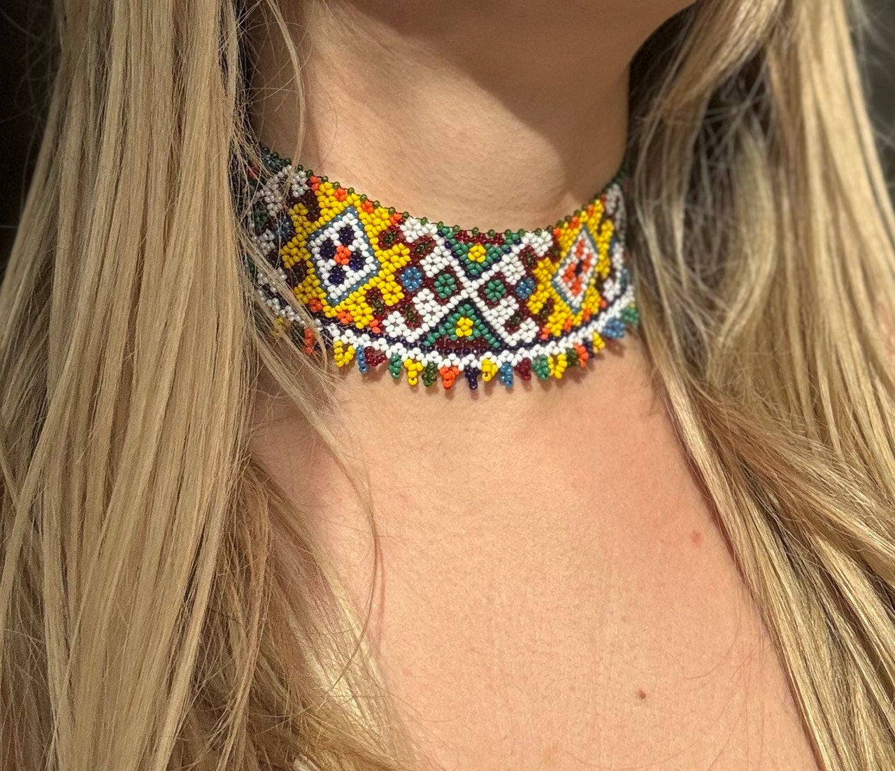 Ukrainian Sylyanka Necklace - Chernivtsi Region Seed Bead Artisanship