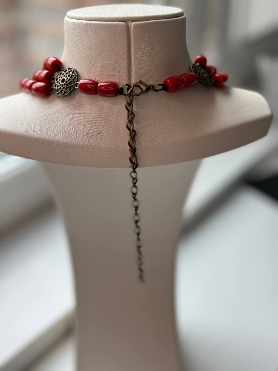 Ukrainian Traditional Coral Beaded Necklace – Ethnic Jewelry