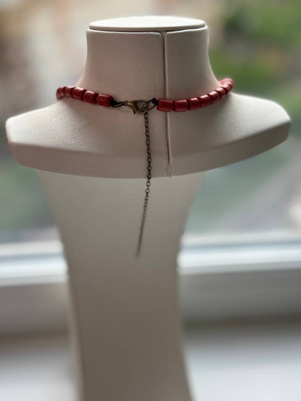 Ukrainian Traditional Ceramic Necklace with Antique Fireplace Beads