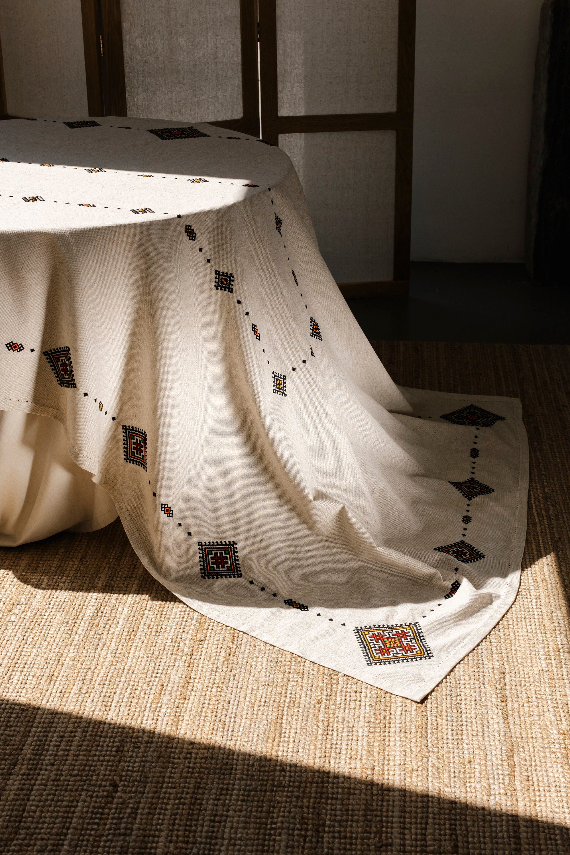 Mothers Day Handmade Ukrainian Embroidered Tablecloth 300x150 CM