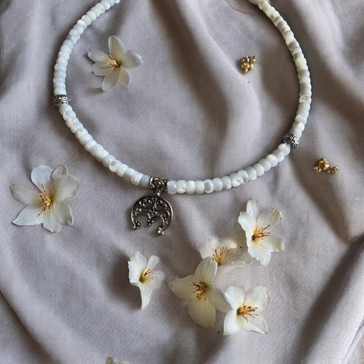 2025 White Ukrainian Traditional necklace ceramics Ukrainian Jewelry Ethnic of pearl beads with Cross Gift for Hand-cast Gift MOTHERS DAY