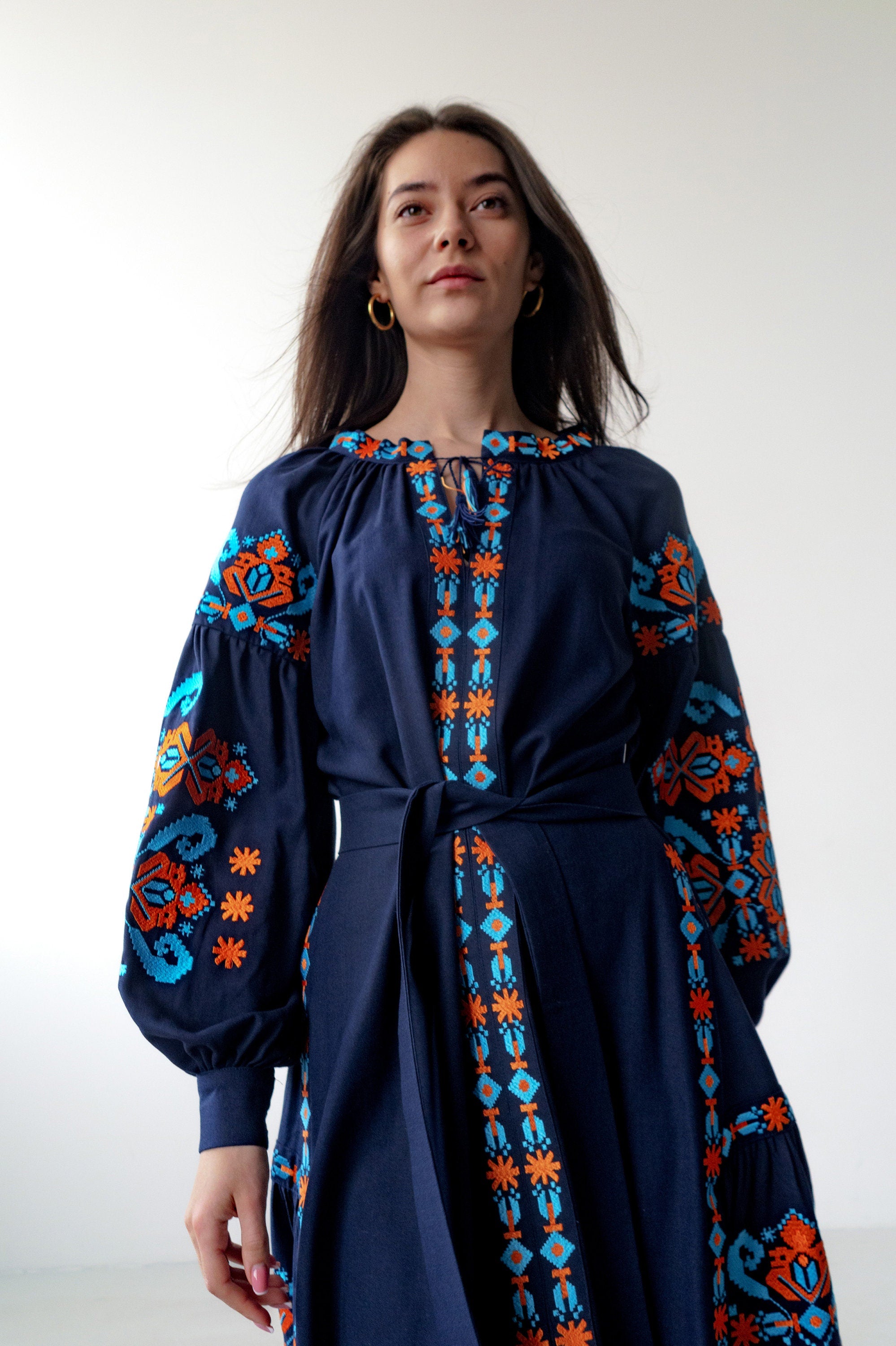 Linen Dress, Exquisite Vyshyvanka Embroidery, Boho Ukrainian Dress, Perfect Bridesmaid Ethnic Ukrainian dress