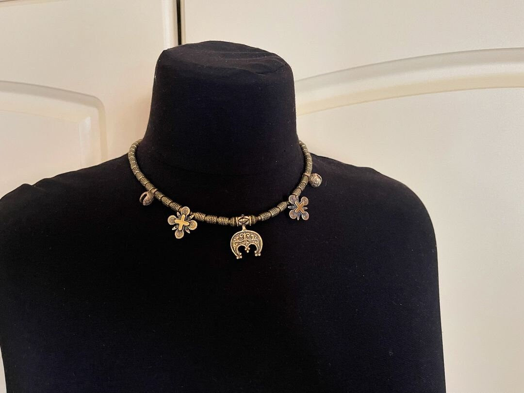 Handmade Ukrainian Moon Necklace - Authentic Ethnic Jewelry Accessory