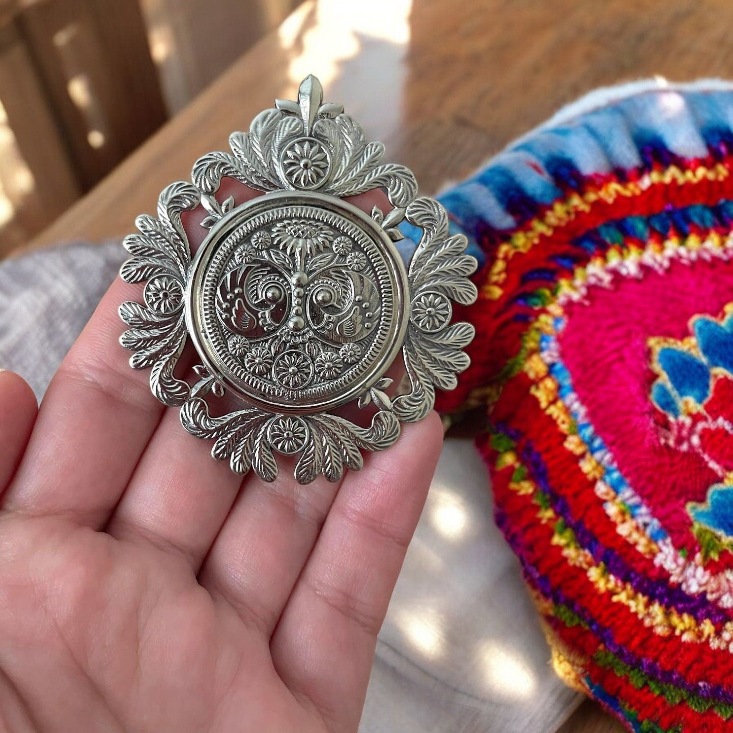 Ukrainian Dukach Pendant - Traditional Folk Jewelry Necklace