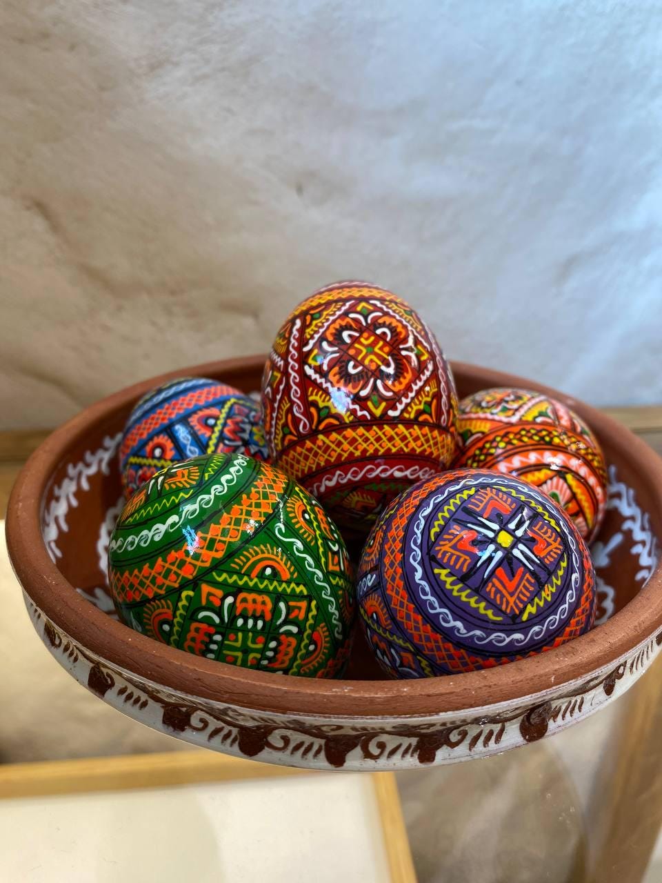 HANDMADE pysanky Set 6 Easter wooden eggs, Ukrainian traditional Hand painted ornament eggs, Ukraine souvenir and gift Hand made