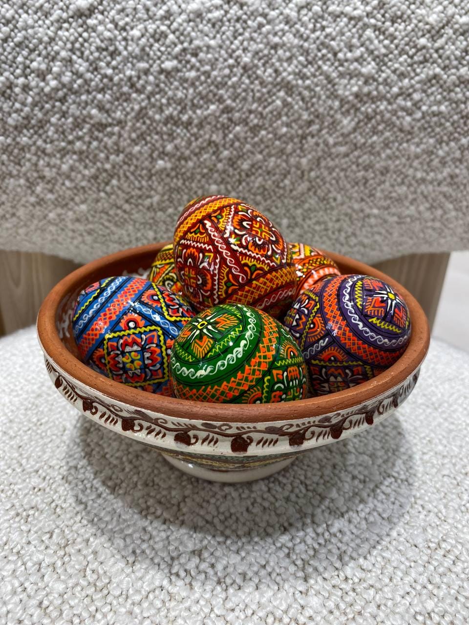 HANDMADE pysanky Set 6 Easter wooden eggs, Ukrainian traditional Hand painted ornament eggs, Ukraine souvenir and gift Hand made