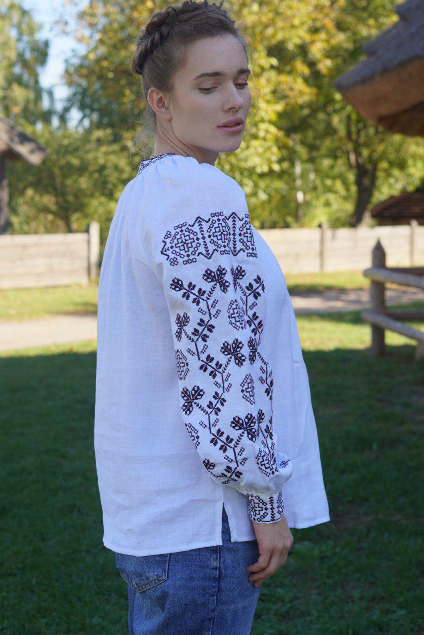 White Linen Ukrainian Vyshyvanka Blouse Embroidered Women Blouse Gift for Her Gift for Girl Vyshyvanka shirt Gift for Christmas