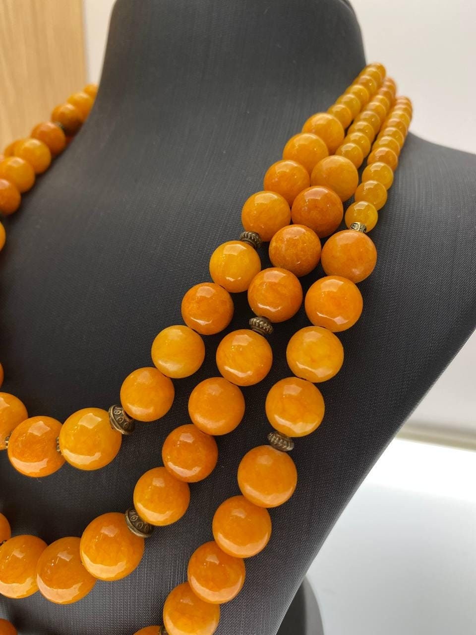 Yellow Onyx Ukrainian Necklace | Handmade Ethnic Statement Jewelry