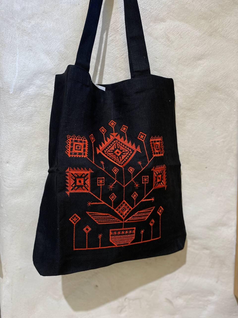 Black Ukrainian shoulder bag, Linen boho bag, Embroidered bag, Hippie bag, Floral bag, Eastergift, Flower beach bag, Summer tote bag