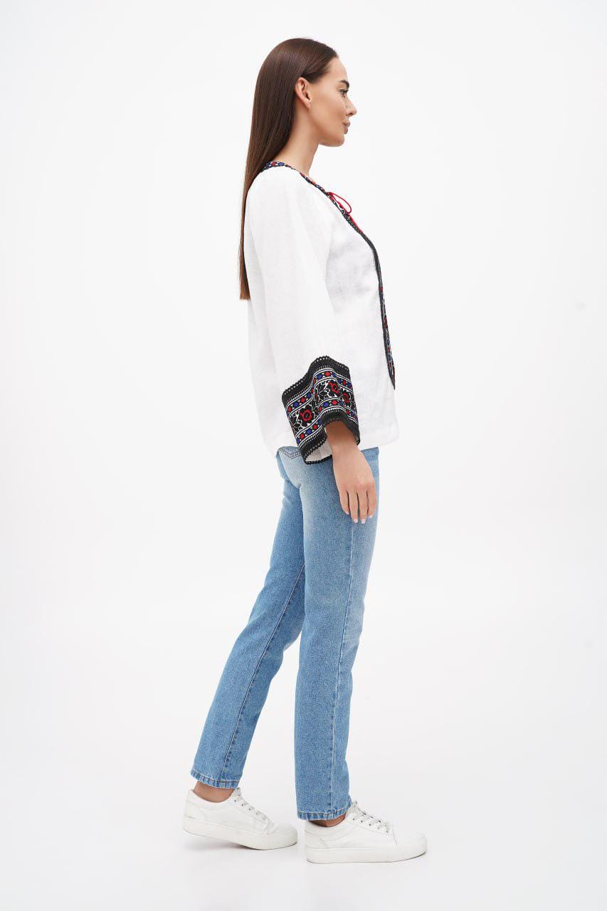 2025 White Ukrainian Vyshyvanka Blouse - Bohemian Embroidered Ethnic Shirt