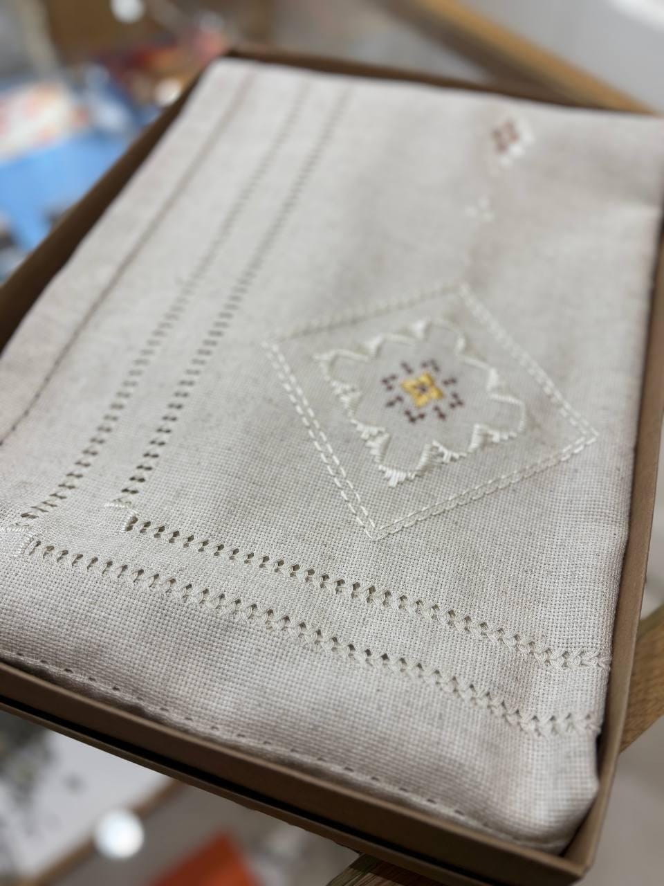 Set Handmade Tablecloth 220 * 150 СМ + 6 Napkins 30*30 CM. Coffee, Easter tablecloth, Traditional Tablecloth Ukrainian Embroidered