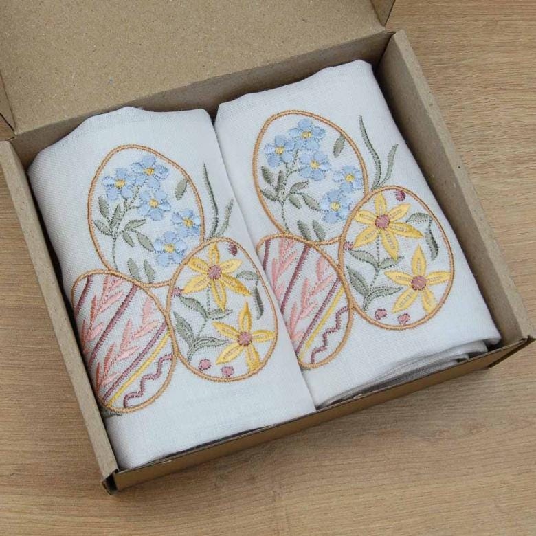 SET 2 Napkins "Easter garland" 40* 40 СМ Embroidered Tablecloth Ukrainian Embroidered Tablecloth Gift for Mom Gift for WifeMOTHERS DAY