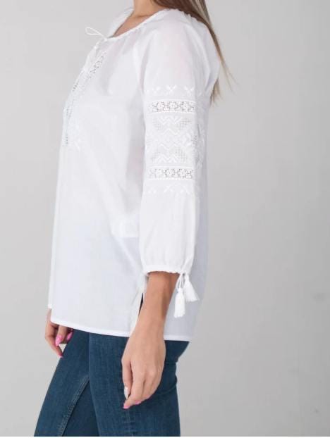 White on a white Ukrainian vyshyvanka blouse. ukrainian embroidered blouse vyshyvanka bohemian ethnic shirt embroidery Gift for Easter