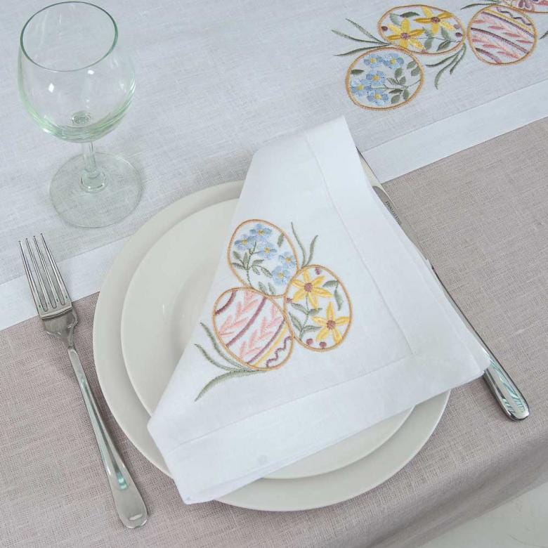 SET 2 Napkins "Easter garland" 40* 40 СМ Embroidered Tablecloth Ukrainian Embroidered Tablecloth Gift for Mom Gift for WifeMOTHERS DAY