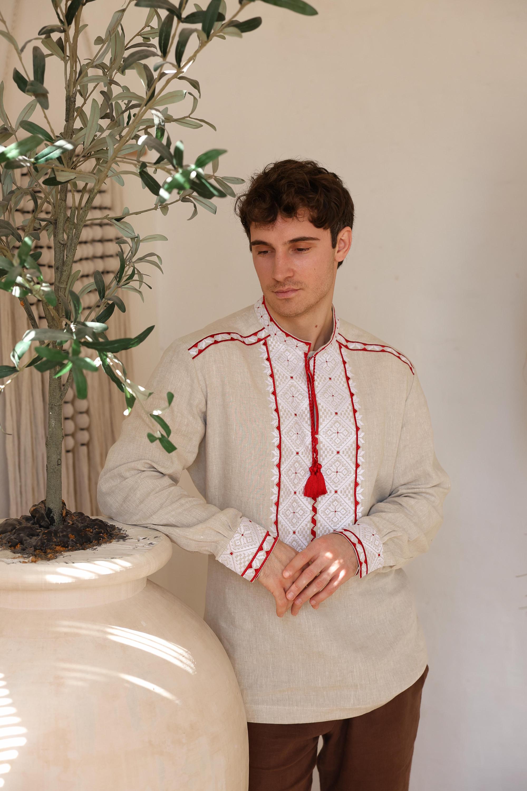 Linen Shirt Embroidered Wedding, Ukrainian shirt for men, Men's embroidered Traditional Vyshyvanka, Gift for Him, Gift for Husband