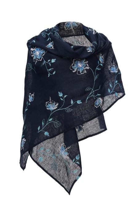 Blue Ukrainian shawl Traditional bohemian scarf flower