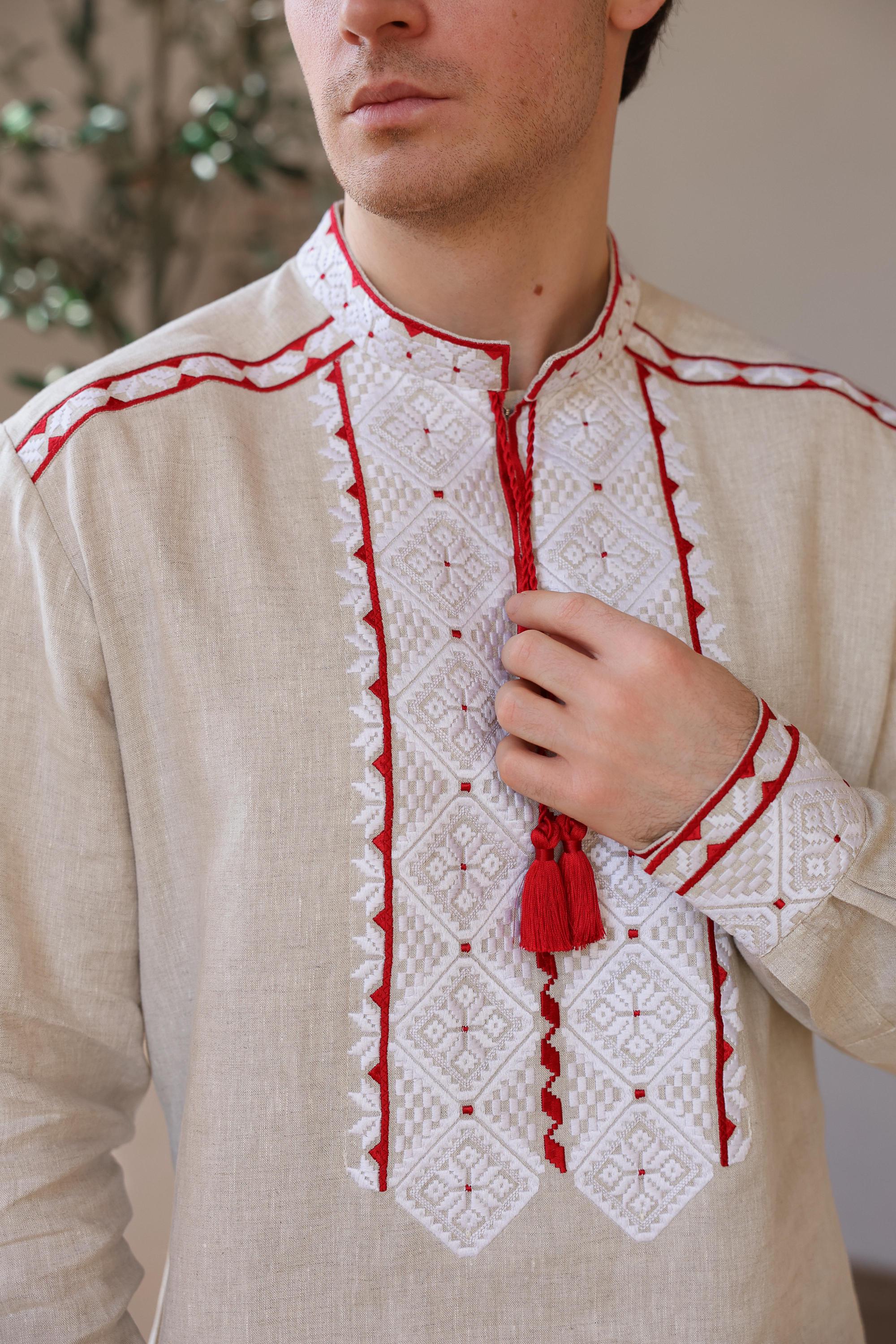 Linen Shirt Embroidered Wedding, Ukrainian shirt for men, Men's embroidered Traditional Vyshyvanka, Gift for Him, Gift for Husband