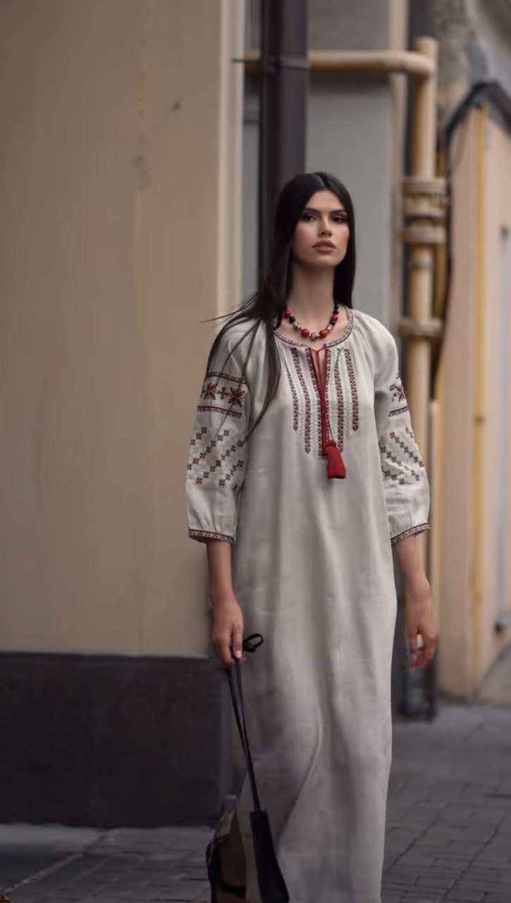 Ukrainian Embroidered Boho Wedding Dress - Vyshyvanka Ethnic Dress for Easter