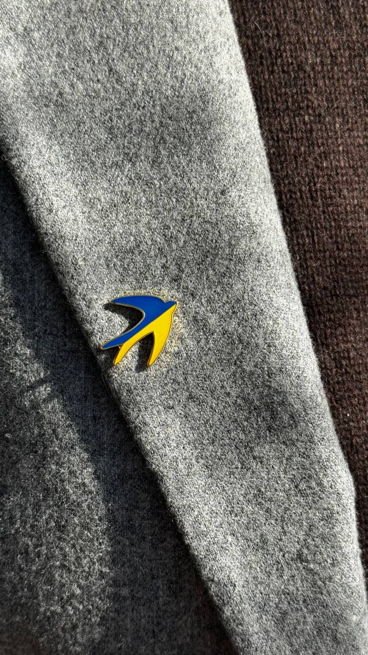 Ukrainian Swallow Handmade Badge - Ukrainian Flag Colors Souvenir