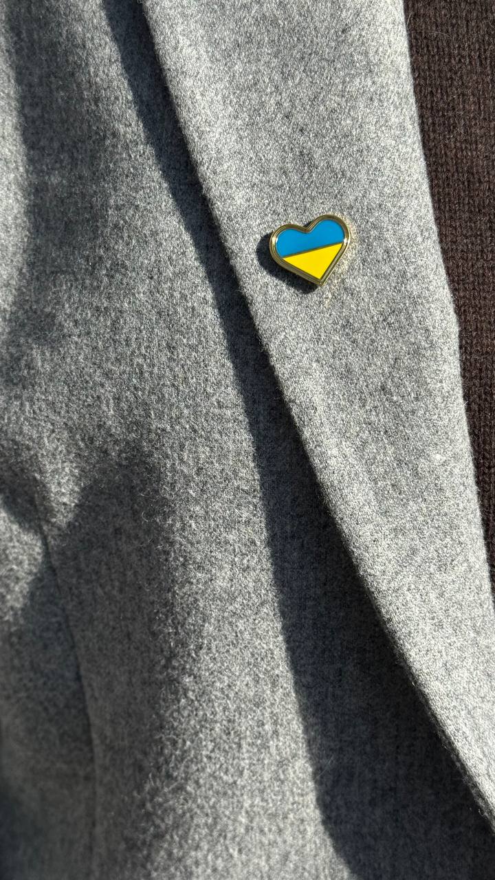 Ukrainian Heart Badge - Handmade in Ukrainian Flag Colors