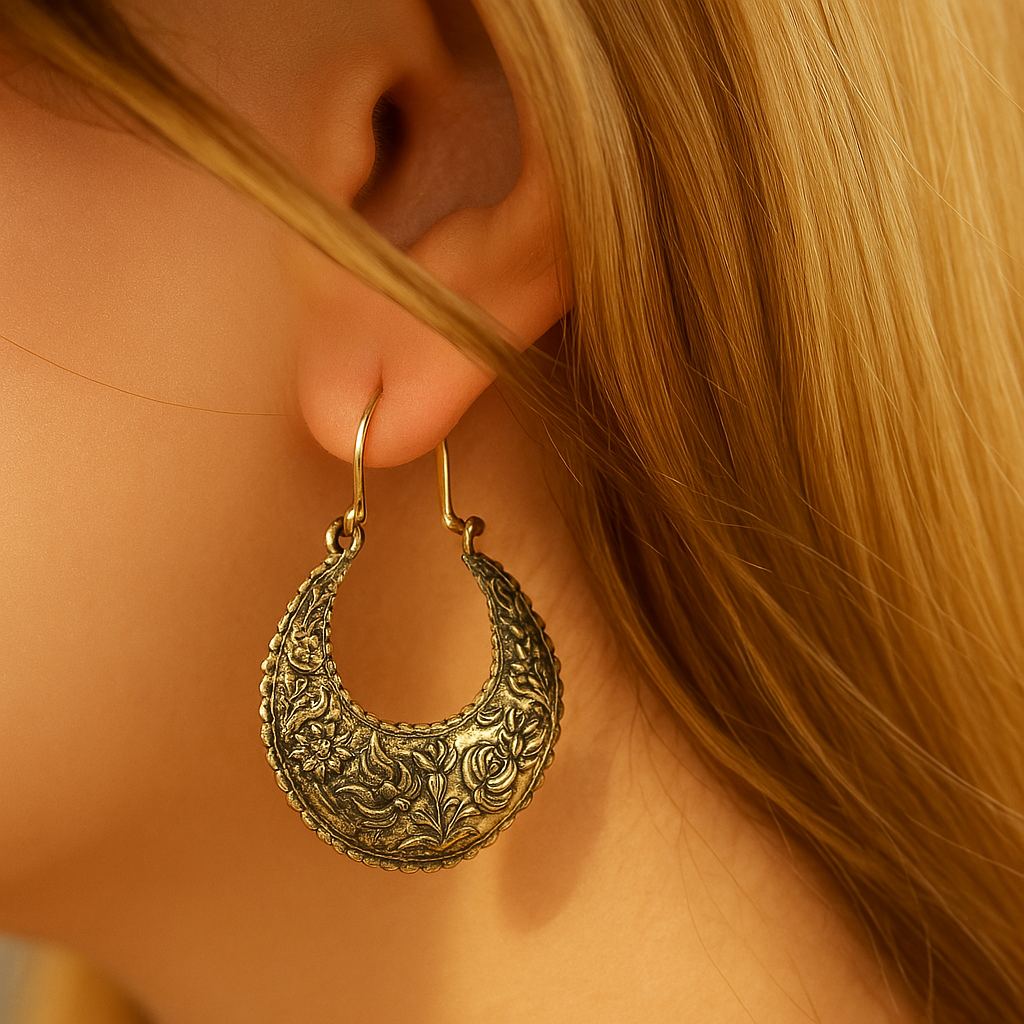 Brass Ukrainian Traditional Earrings - Ethnic Jewelry