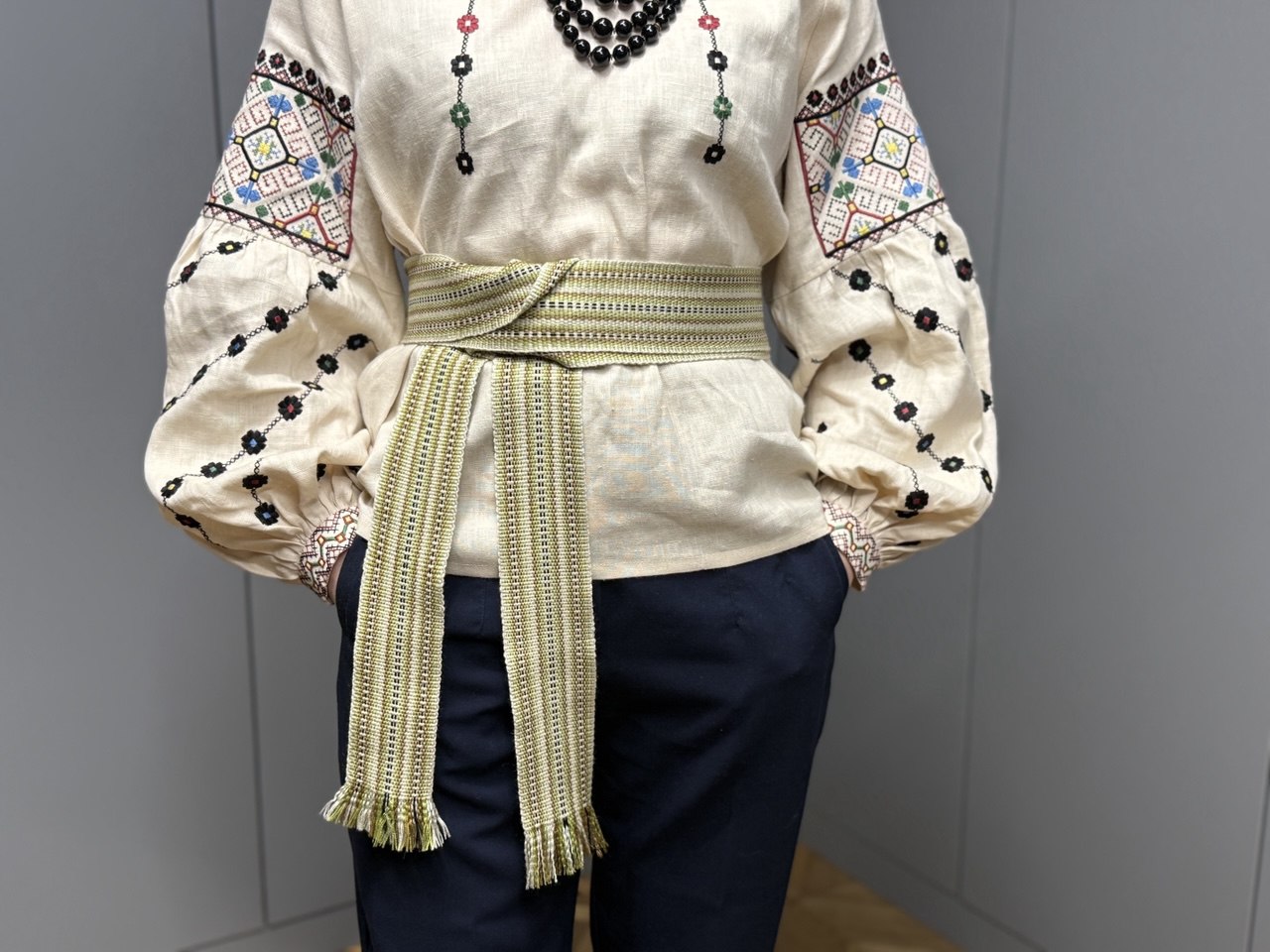 Ukrainian 3m Hand-Woven Ethnic Belt for Folk Shirt - Cossack Sash & Slavic Waistband