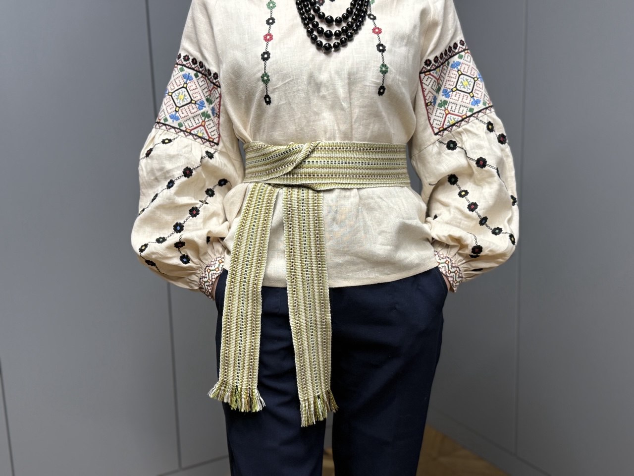 Ukrainian 3m Hand-Woven Ethnic Belt for Folk Shirt - Cossack Sash & Slavic Waistband